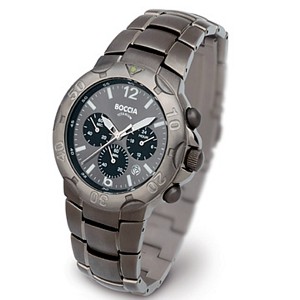 Boccia Dark Grey Face Titanium Chronograph - 3789-03